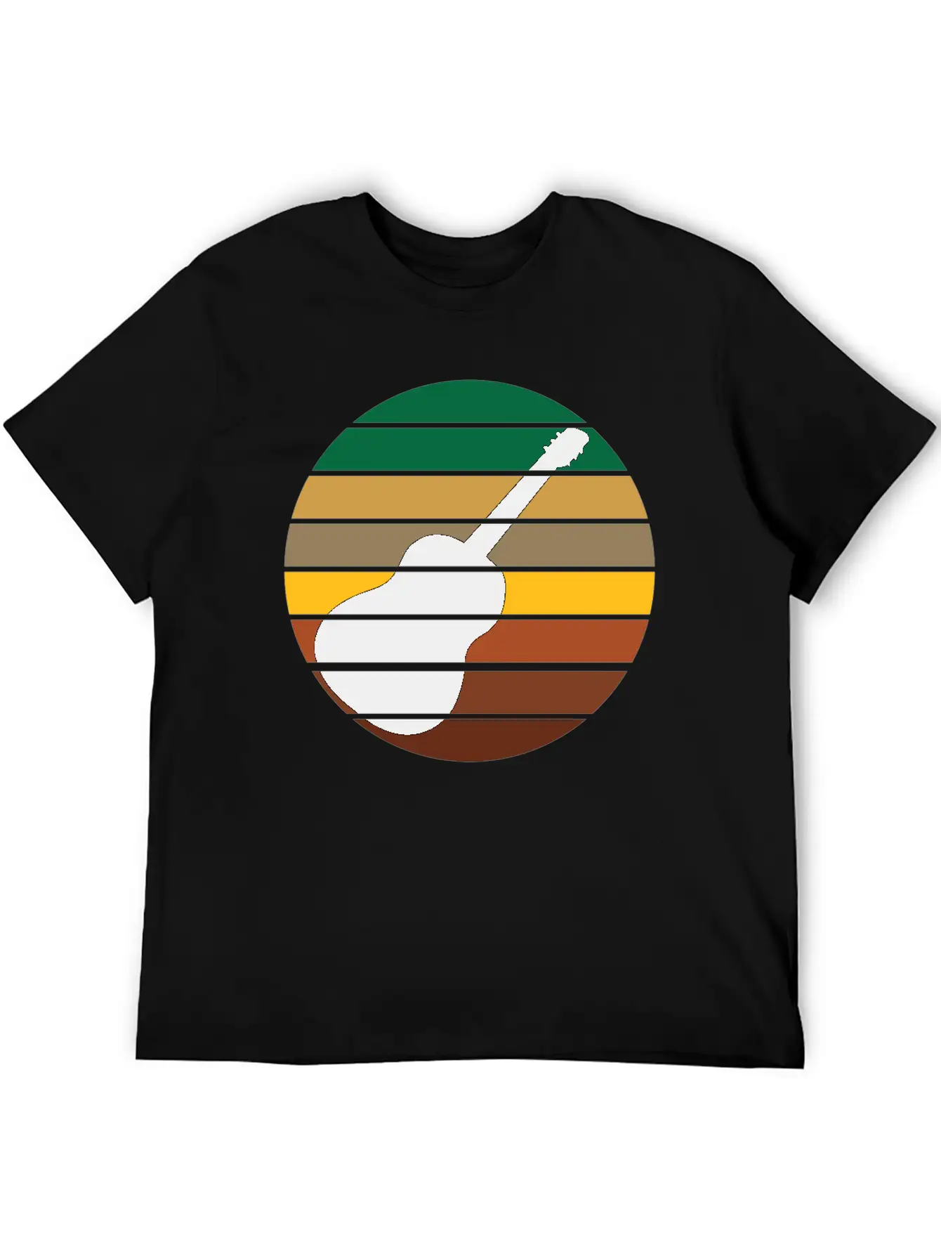 Guitar Music Retro Guitarist Unisex Short Sleeve Soft Cotton T-Shirt – Casual Everyday Wear