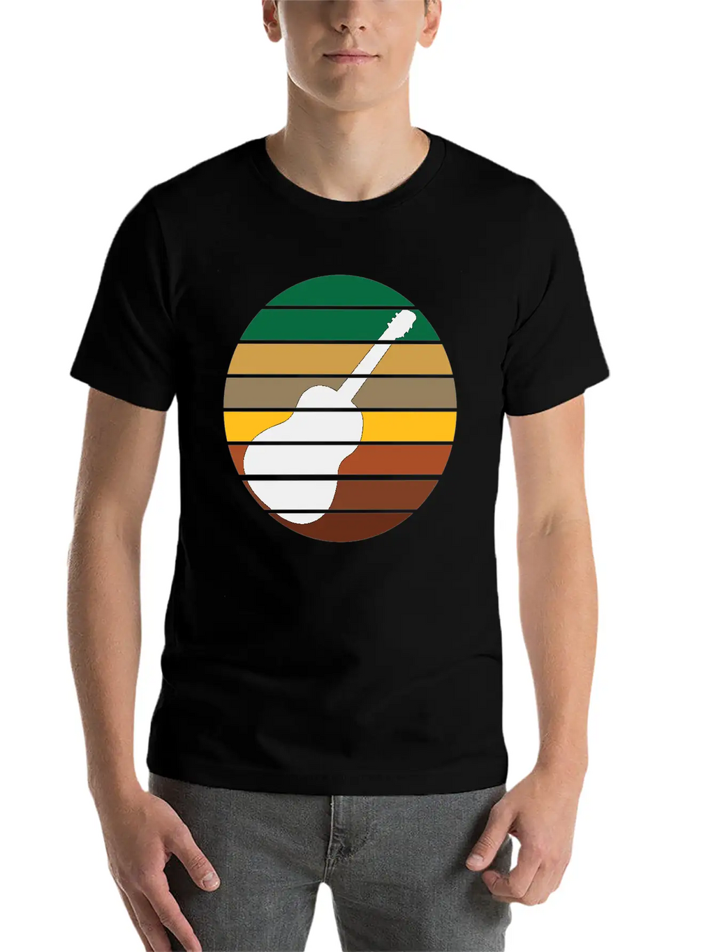 Guitar Music Retro Guitarist Unisex Short Sleeve Soft Cotton T-Shirt – Casual Everyday Wear
