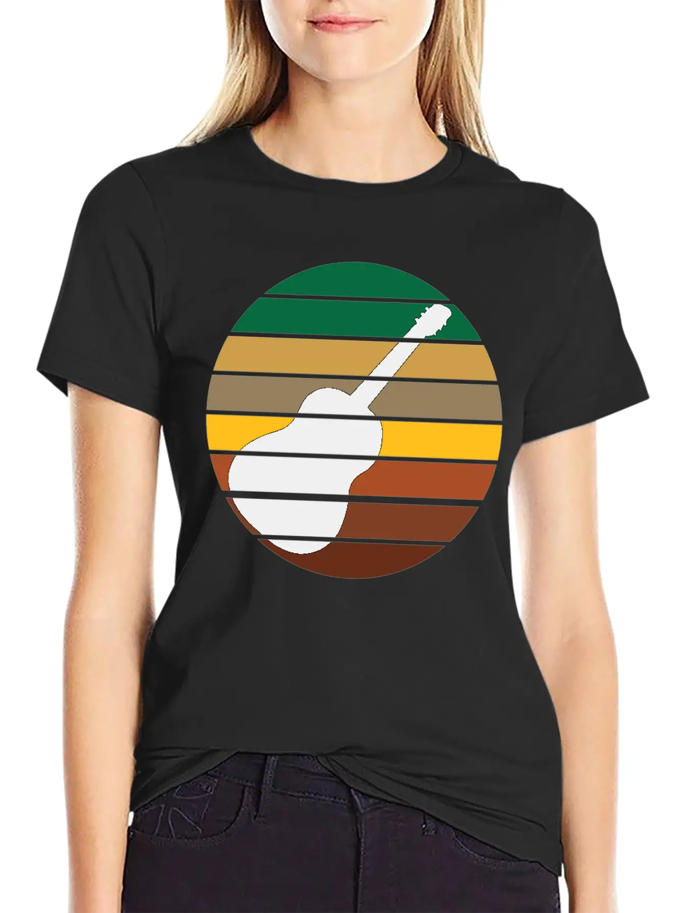 Guitar Music Retro Guitarist Unisex Short Sleeve Soft Cotton T-Shirt – Casual Everyday Wear