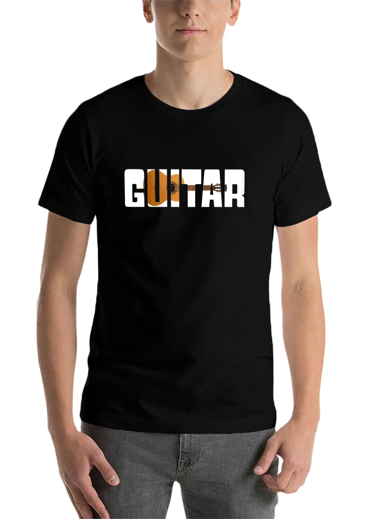 Guitar Music Unisex Short Sleeve Soft Cotton T-Shirt – Casual Everyday Wear