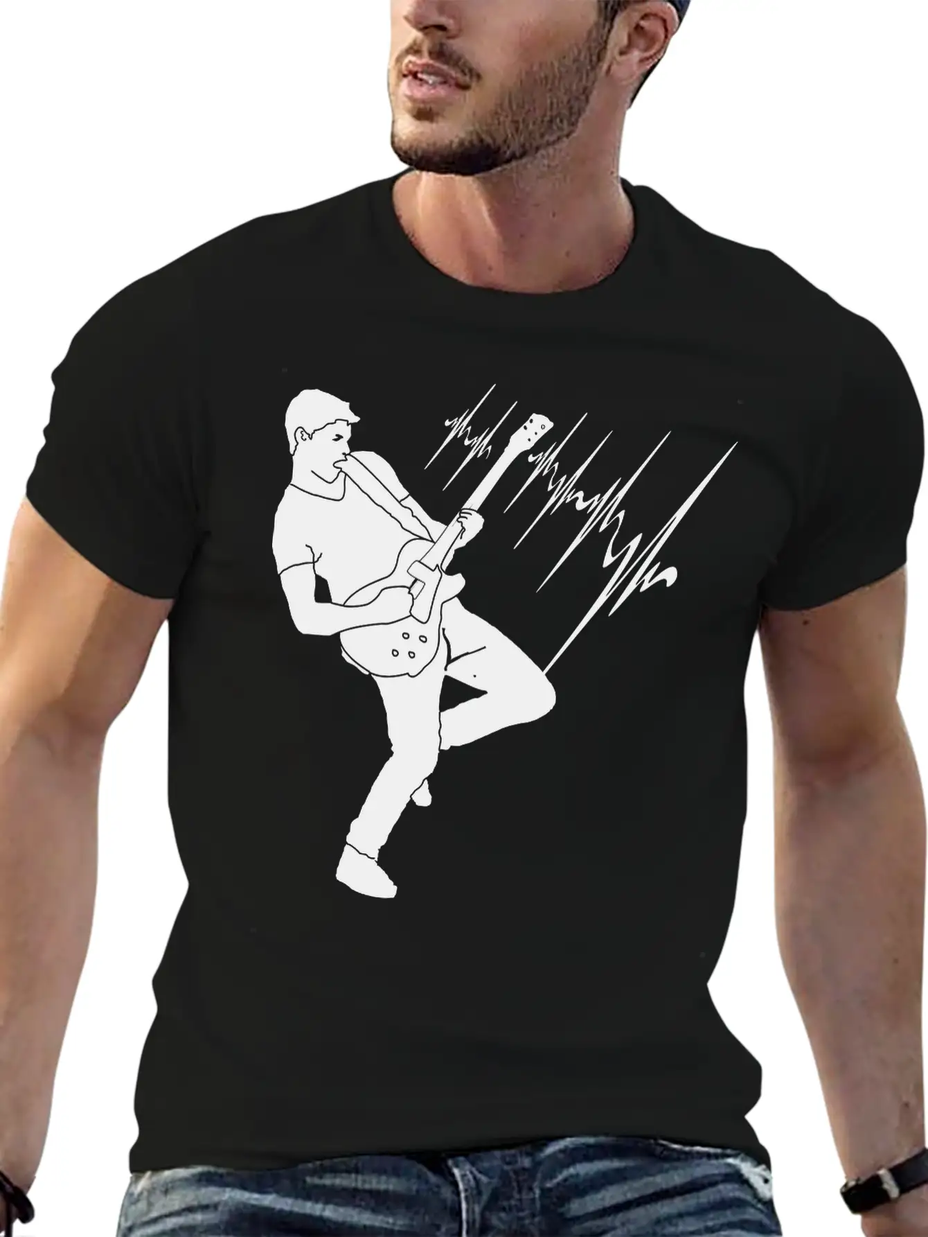 Guitar Player Guitar Solo Electric Guitar Unisex Casual T-Shirt – Clean Design For Daily Comfort