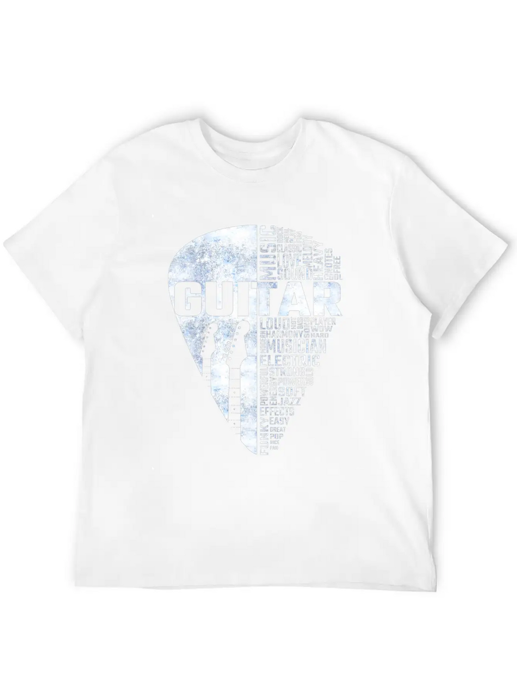 Guitar Word Cloud Stylish Everyday T-Shirt – Unisex Basic Cotton Tee