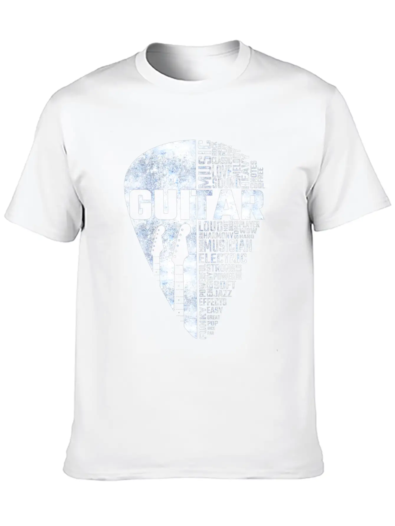 Guitar Word Cloud Stylish Everyday T-Shirt – Unisex Basic Cotton Tee