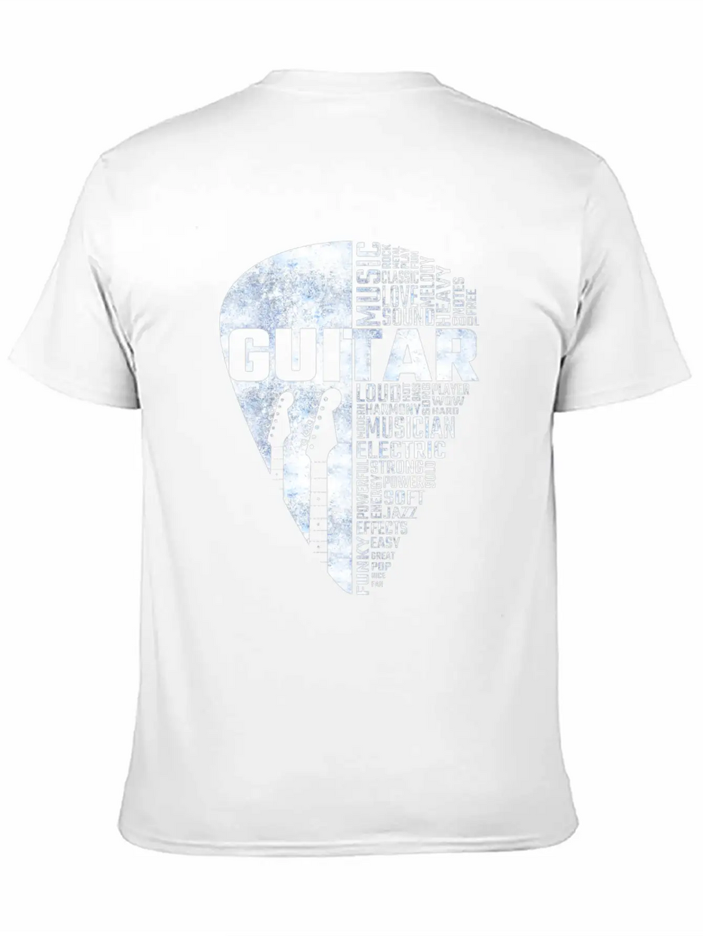 Guitar Word Cloud Stylish Everyday T-Shirt – Unisex Basic Cotton Tee
