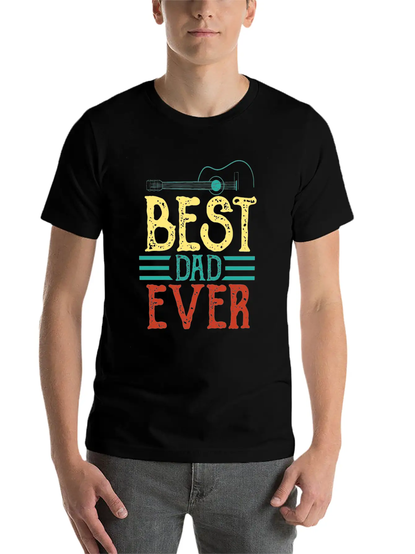 Guitarist Father Best Guitar Dad Ever Chord Gifts Unisex Casual T-Shirt – Clean Design For Daily Comfort
