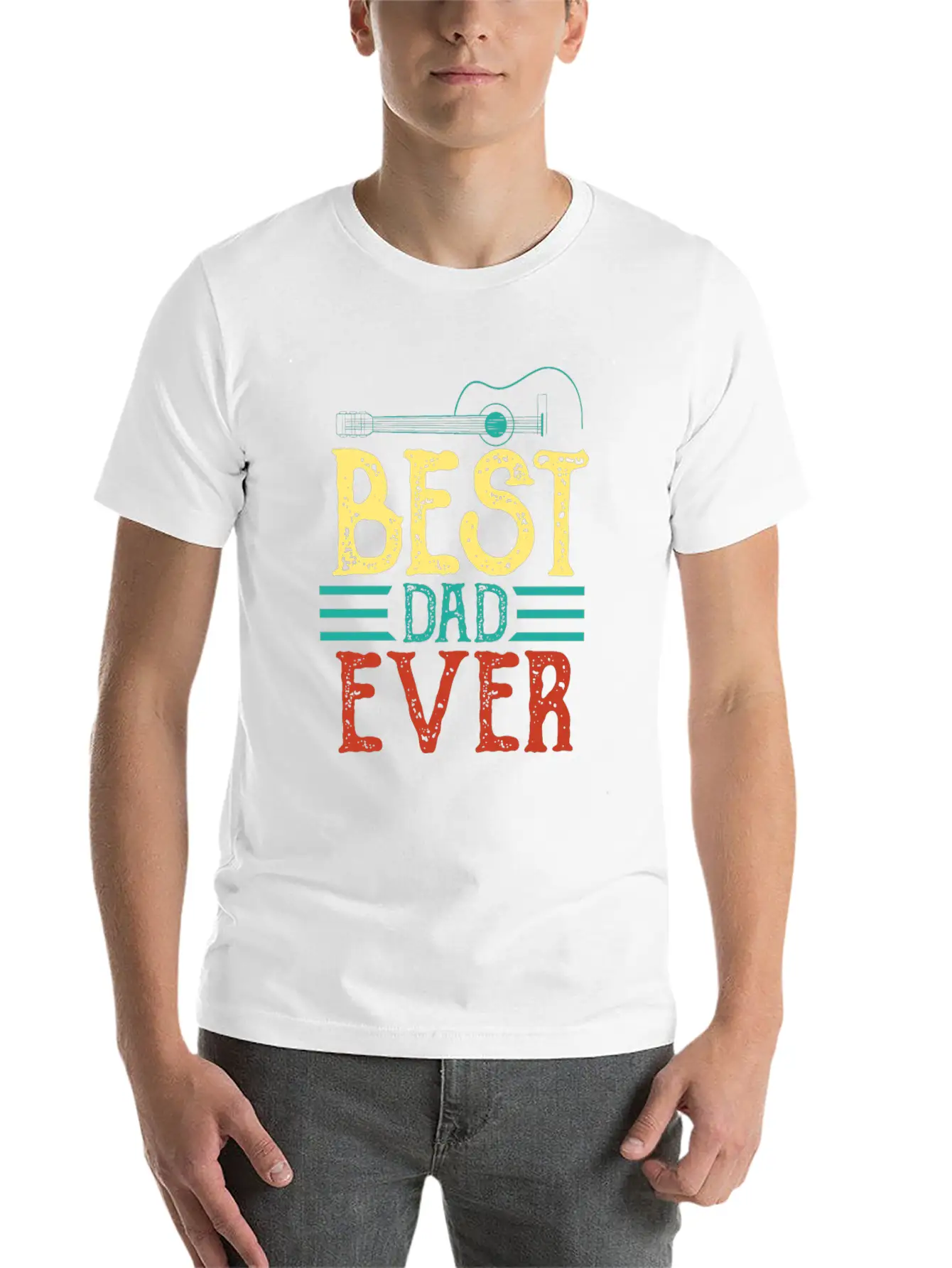 Guitarist Father Best Guitar Dad Ever Chord Gifts Unisex Casual T-Shirt – Clean Design For Daily Comfort