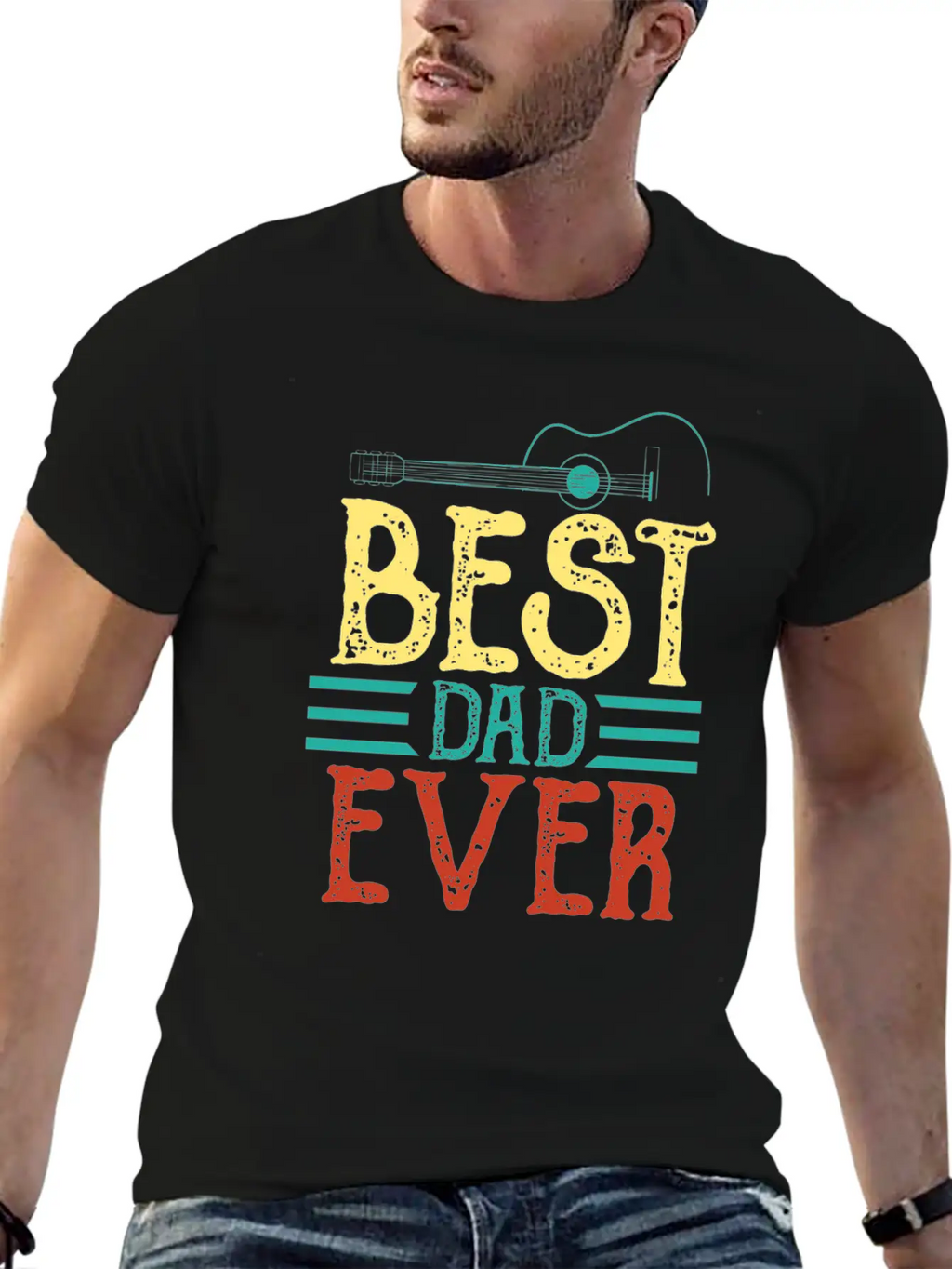 Guitarist Father Best Guitar Dad Ever Chord Gifts Unisex Casual T-Shirt – Clean Design For Daily Comfort