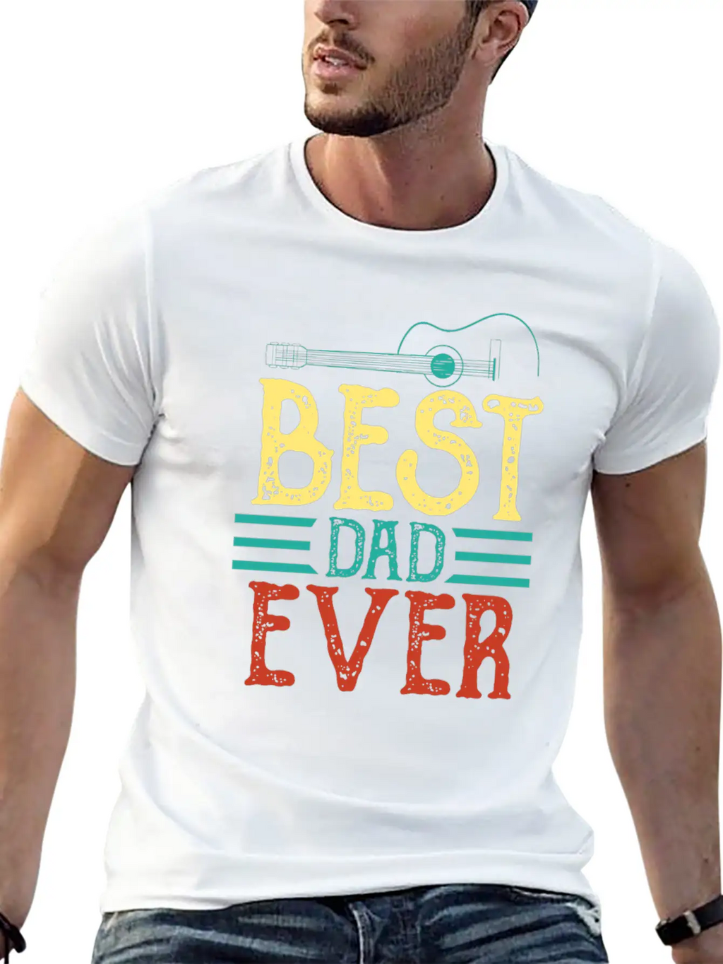 Guitarist Father Best Guitar Dad Ever Chord Gifts Unisex Casual T-Shirt – Clean Design For Daily Comfort