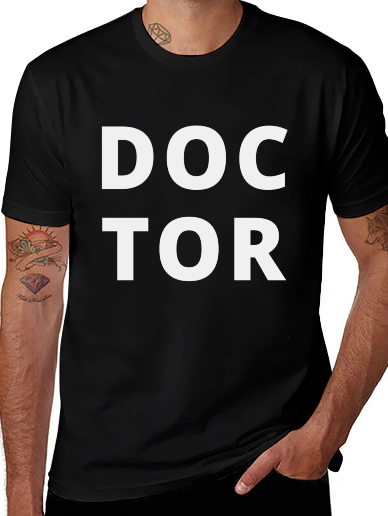 Doctor Graphic T-Shirt - Black Cotton Blend