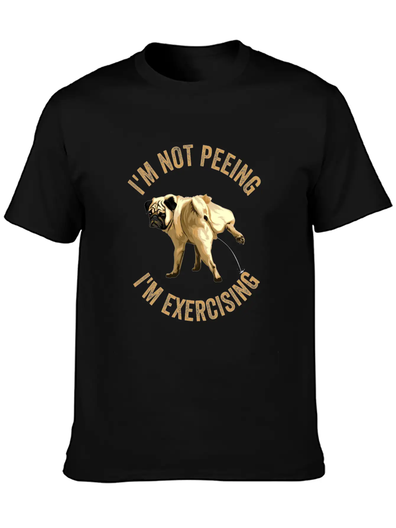 Gym Dog Funny Workout Sayings Peeing Dog Exercise Casual Graphic T-Shirt – Simple And Comfortable Daily Wear