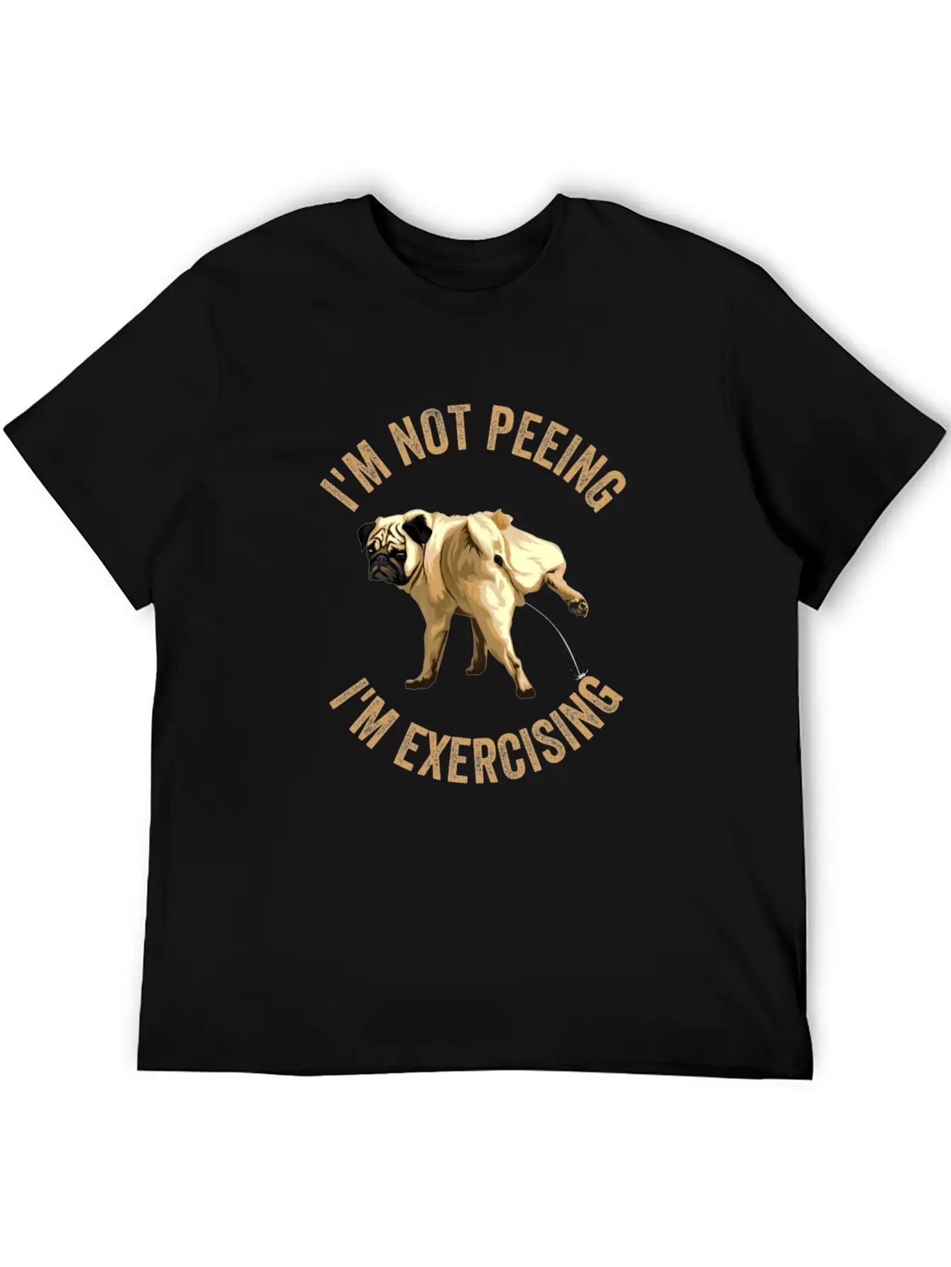 Gym Dog Funny Workout Sayings Peeing Dog Exercise Casual Graphic T-Shirt – Simple And Comfortable Daily Wear