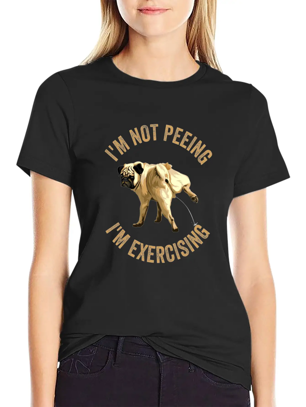 Gym Dog Funny Workout Sayings Peeing Dog Exercise Casual Graphic T-Shirt – Simple And Comfortable Daily Wear