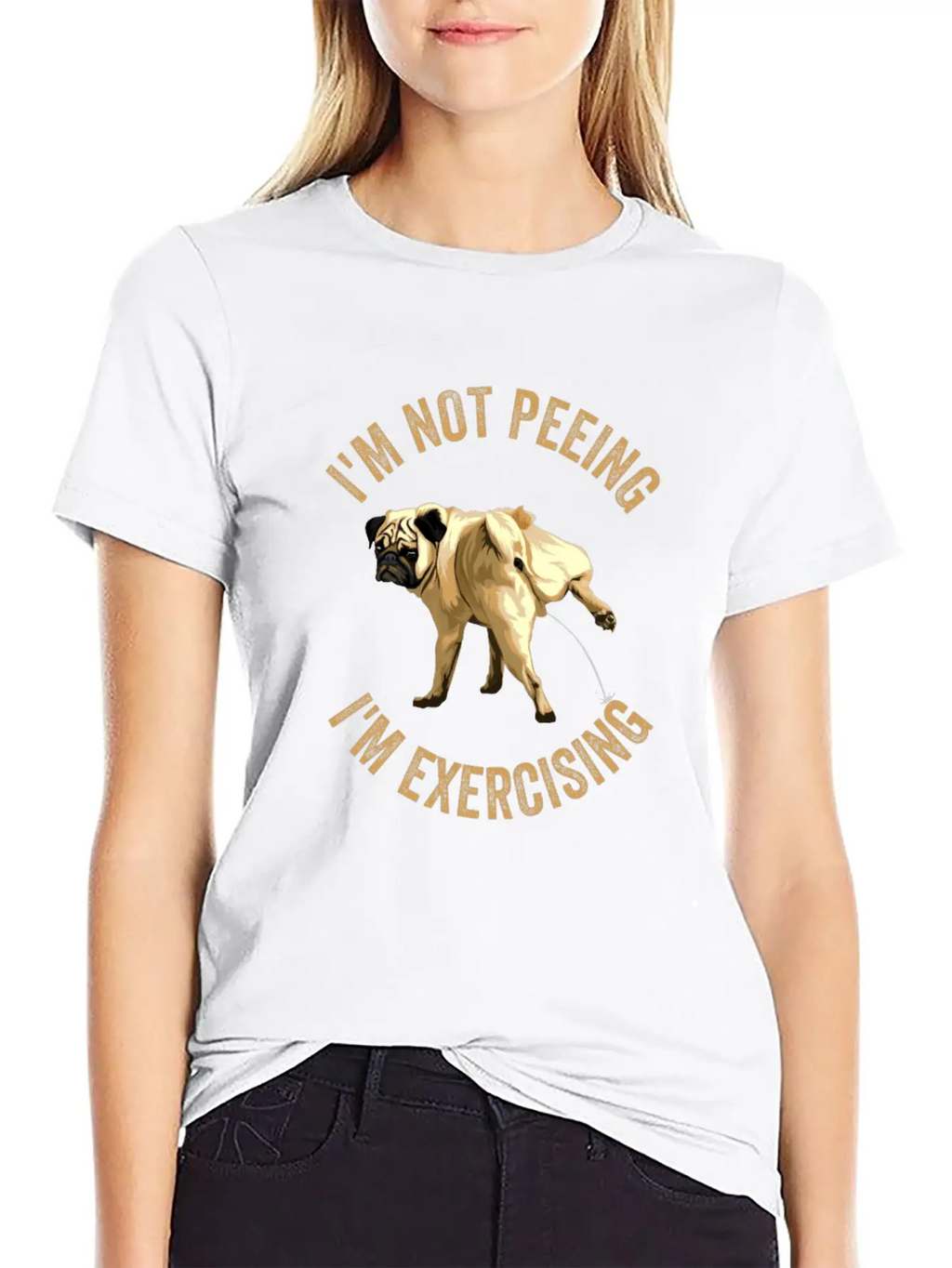Gym Dog Funny Workout Sayings Peeing Dog Exercise Casual Graphic T-Shirt – Simple And Comfortable Daily Wear