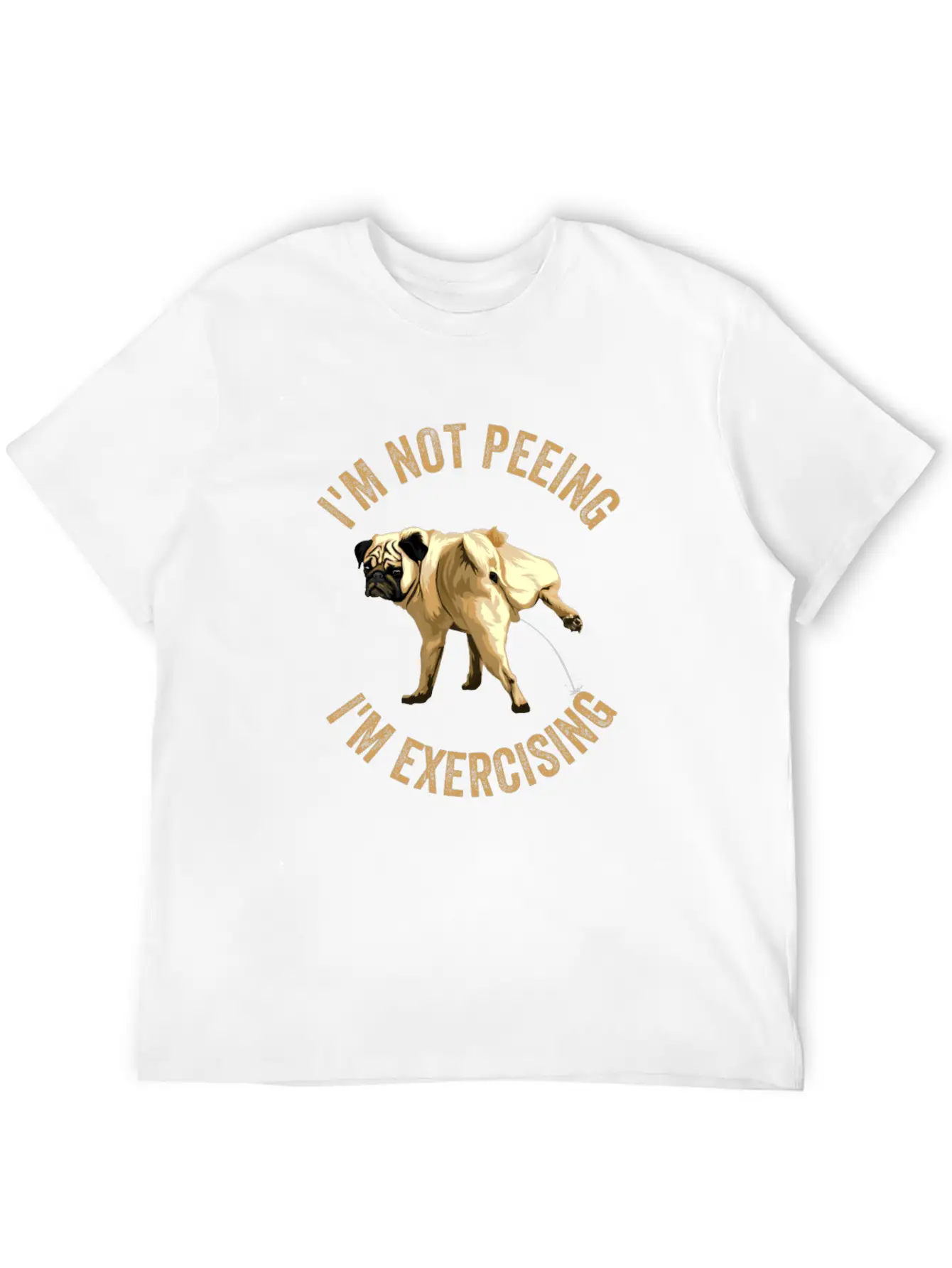 Gym Dog Funny Workout Sayings Peeing Dog Exercise Casual Graphic T-Shirt – Simple And Comfortable Daily Wear
