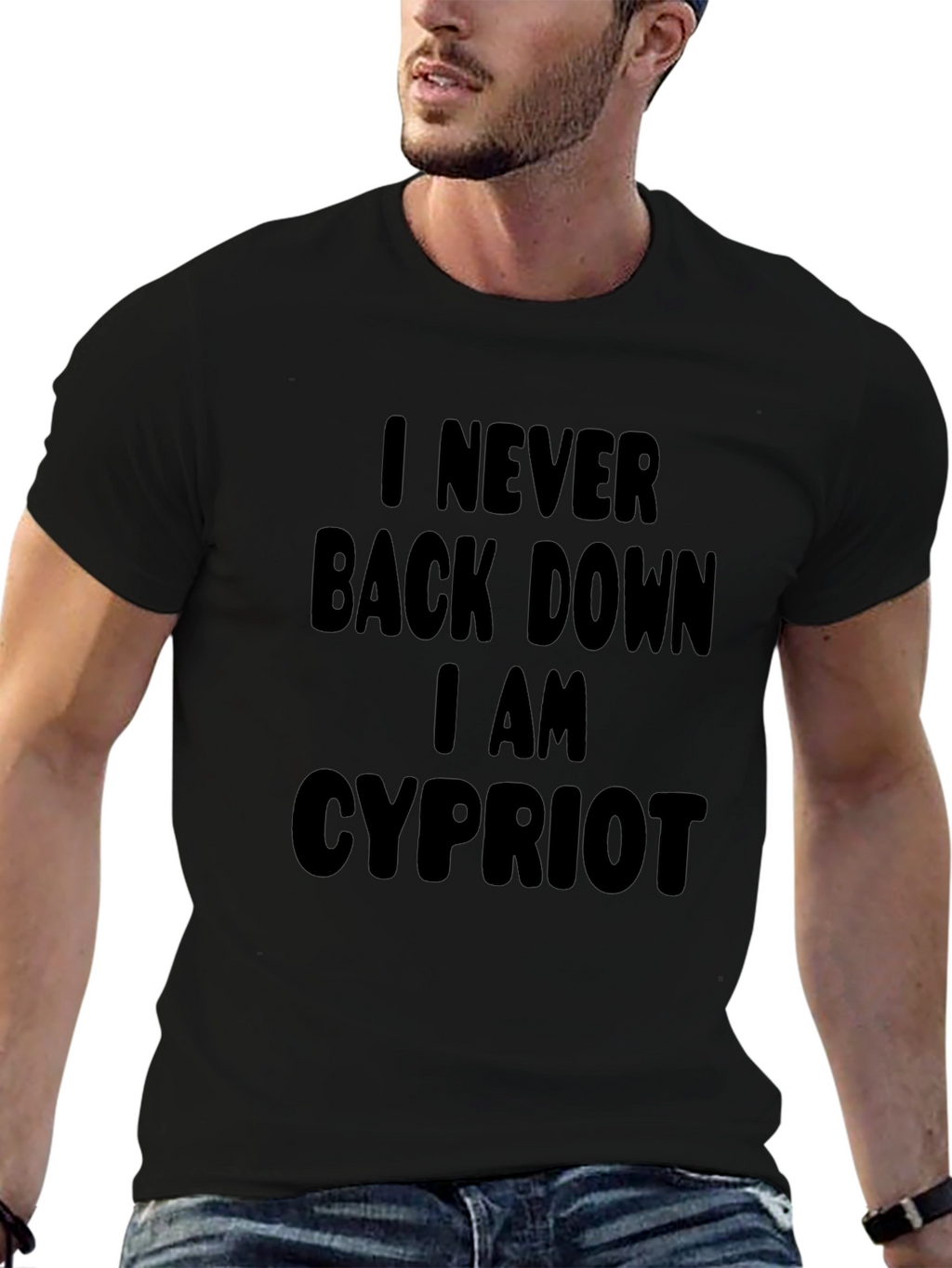 I Never Back Down Cypriot Black T-Shirt