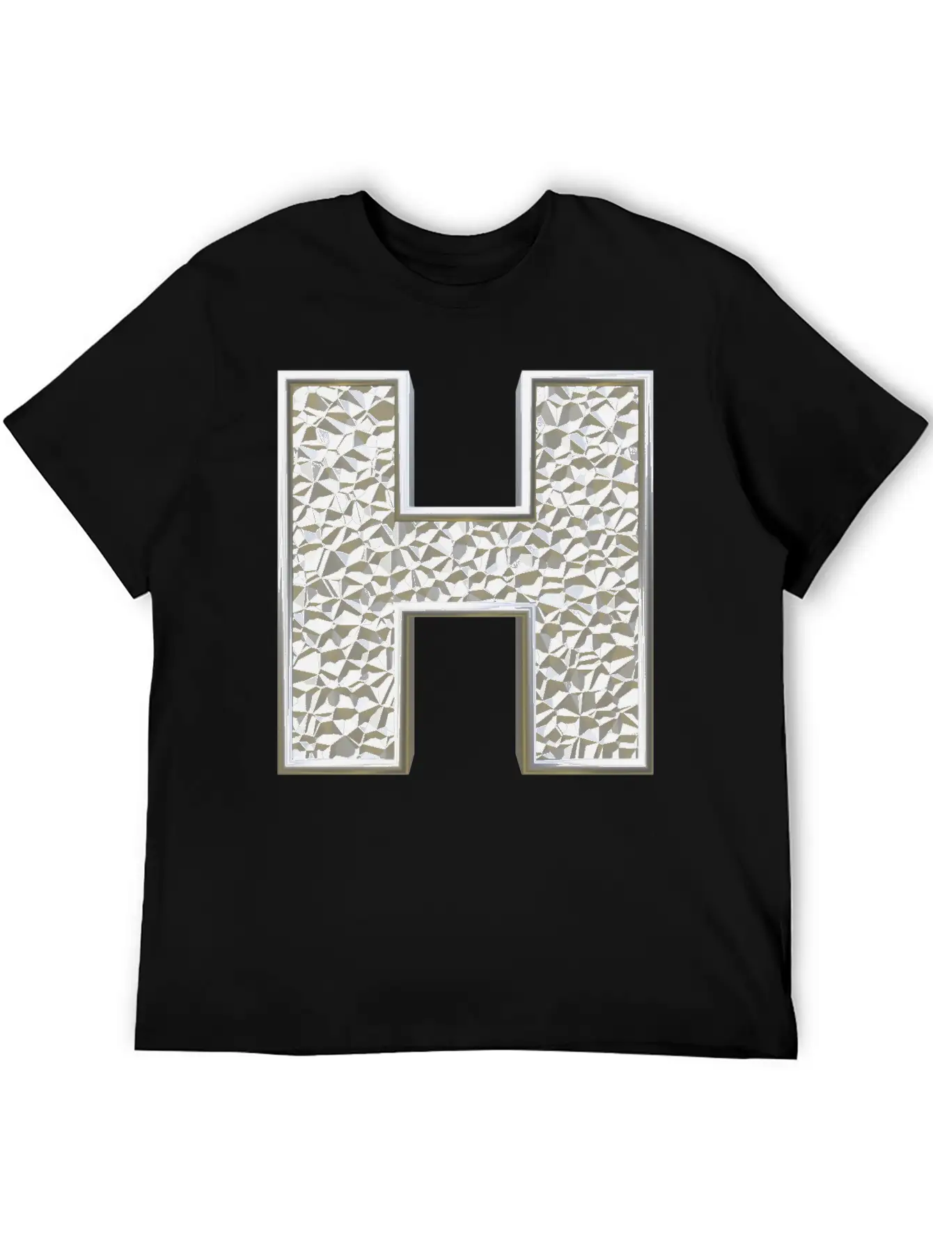 H, Letter, Letter H, Initial, Initial H, Monogram, Breathable Soft Cotton T-Shirt – Timeless Casual Look