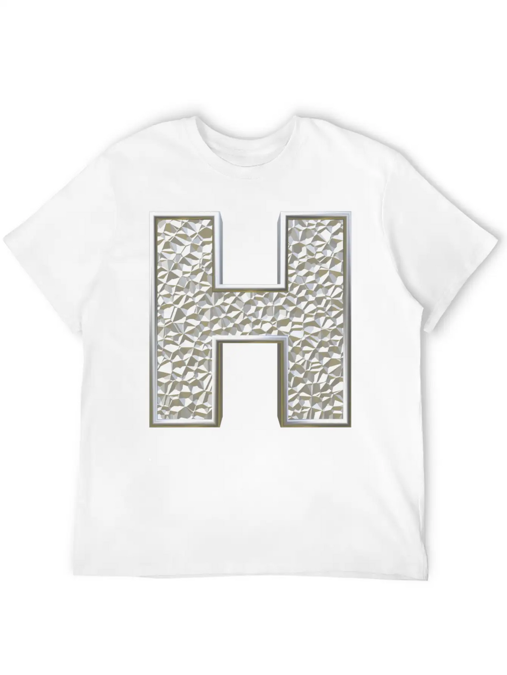 H, Letter, Letter H, Initial, Initial H, Monogram, Breathable Soft Cotton T-Shirt – Timeless Casual Look
