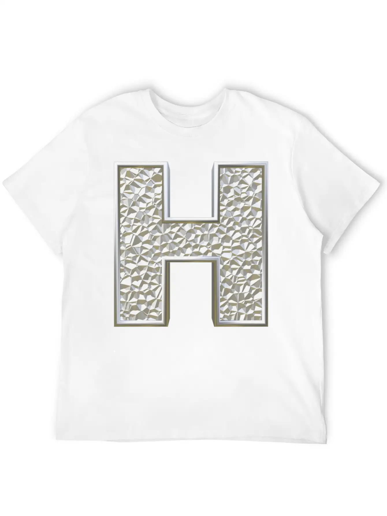 H, Letter, Letter H, Initial, Initial H, Monogram, Breathable Soft Cotton T-Shirt – Timeless Casual Look