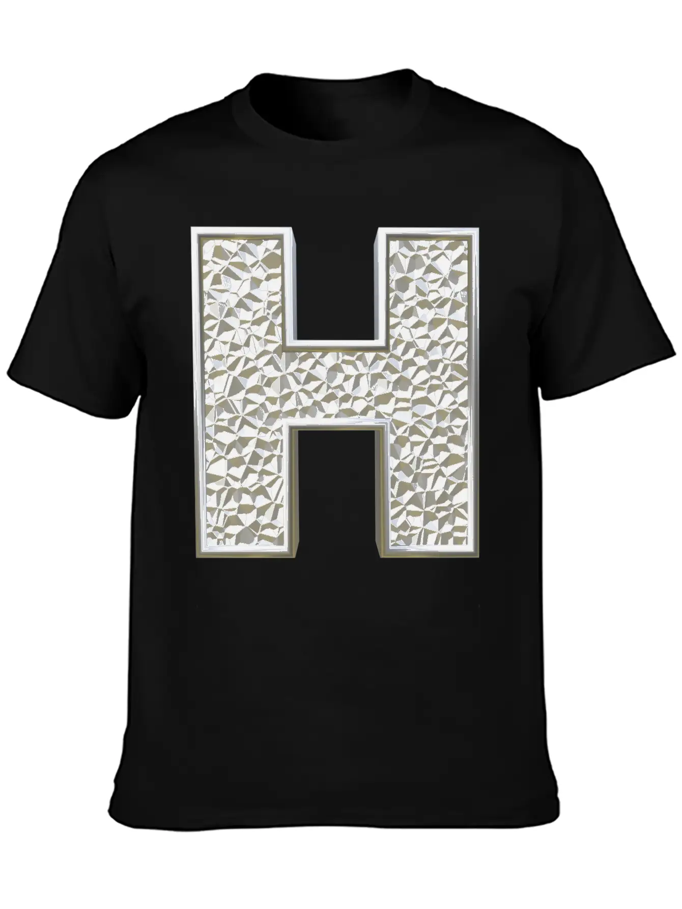 H, Letter, Letter H, Initial, Initial H, Monogram, Breathable Soft Cotton T-Shirt – Timeless Casual Look