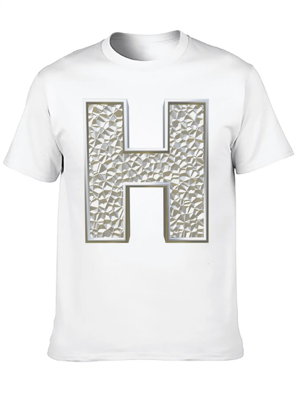 H, Letter, Letter H, Initial, Initial H, Monogram, Breathable Soft Cotton T-Shirt – Timeless Casual Look