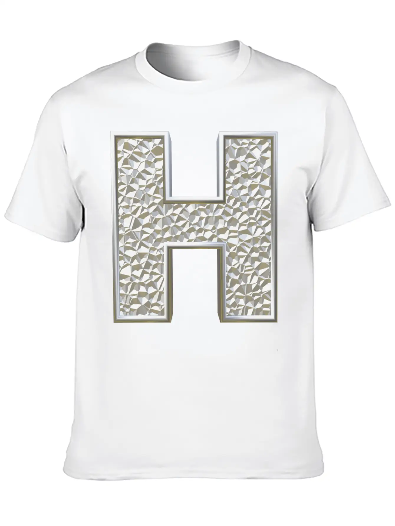 H, Letter, Letter H, Initial, Initial H, Monogram, Breathable Soft Cotton T-Shirt – Timeless Casual Look