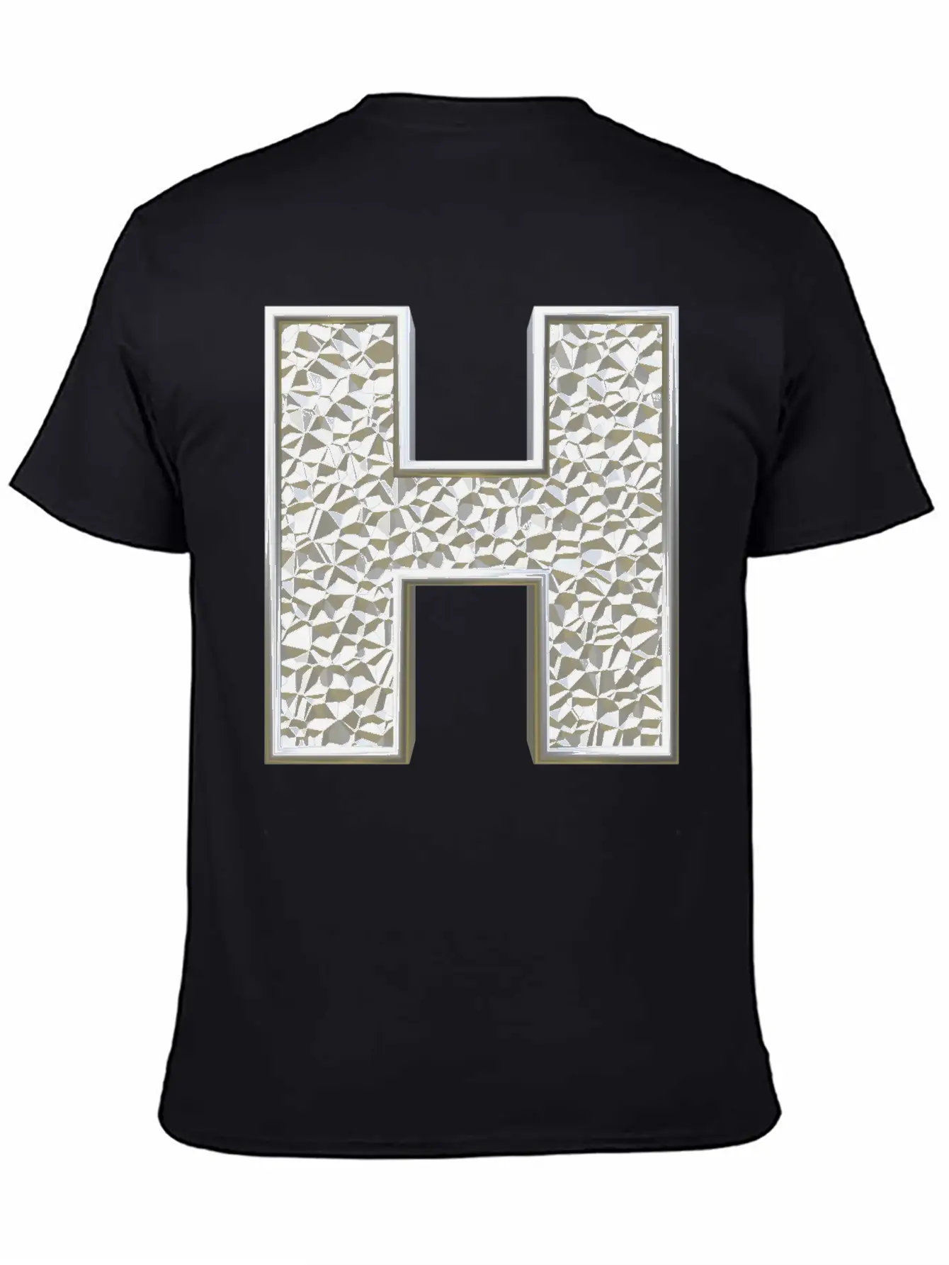 H, Letter, Letter H, Initial, Initial H, Monogram, Breathable Soft Cotton T-Shirt – Timeless Casual Look