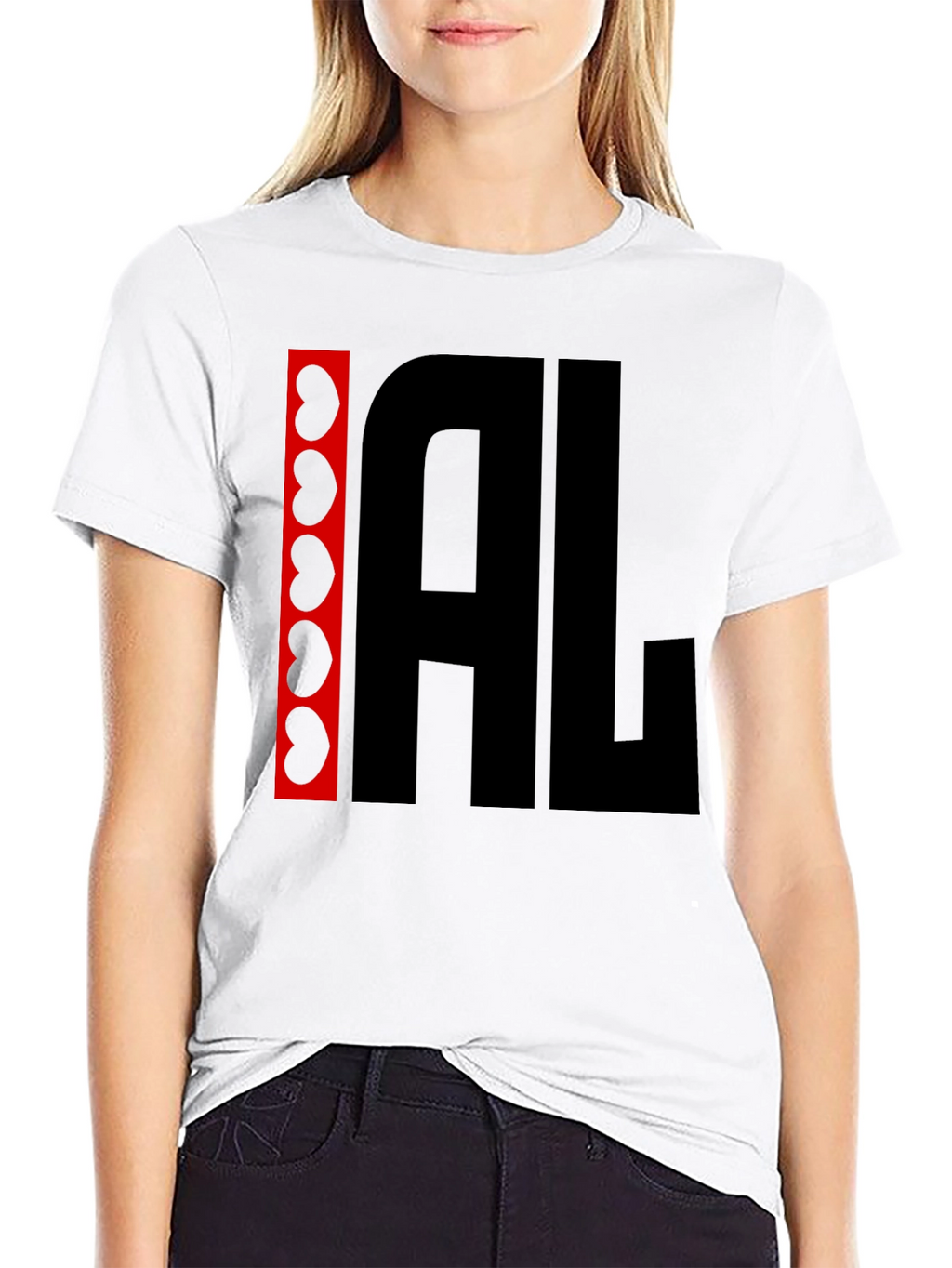 I Heart AL Graphic Tee - Black Cotton Shirt
