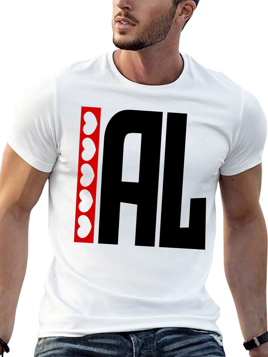 I Heart AL Graphic Tee - Black Cotton Shirt