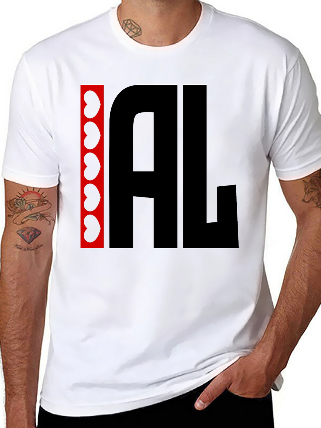 I Heart AL Graphic Tee - Black Cotton Shirt