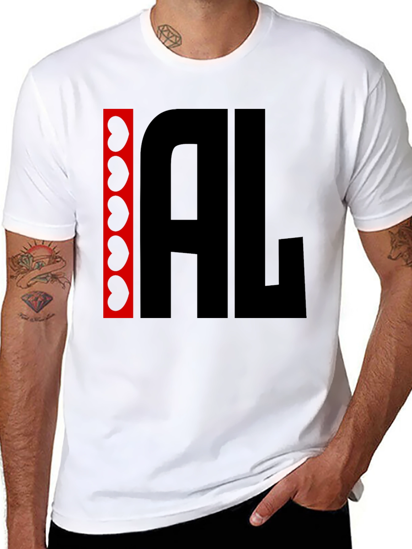 I Heart AL Graphic Tee - Black Cotton Shirt