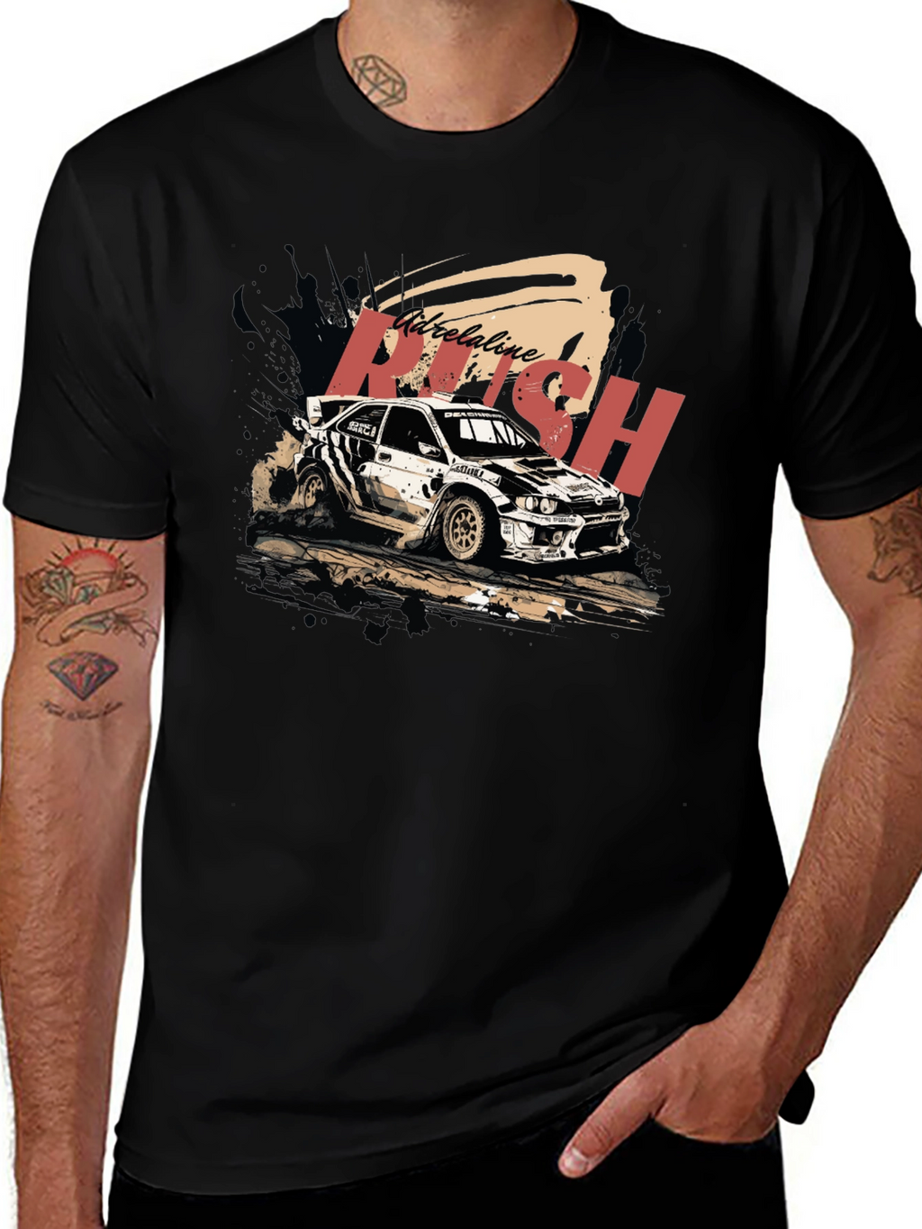 Adrenaline Rush Rally Car Graphic Tee