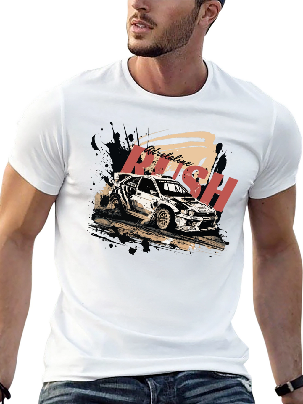Adrenaline Rush Rally Car Graphic Tee