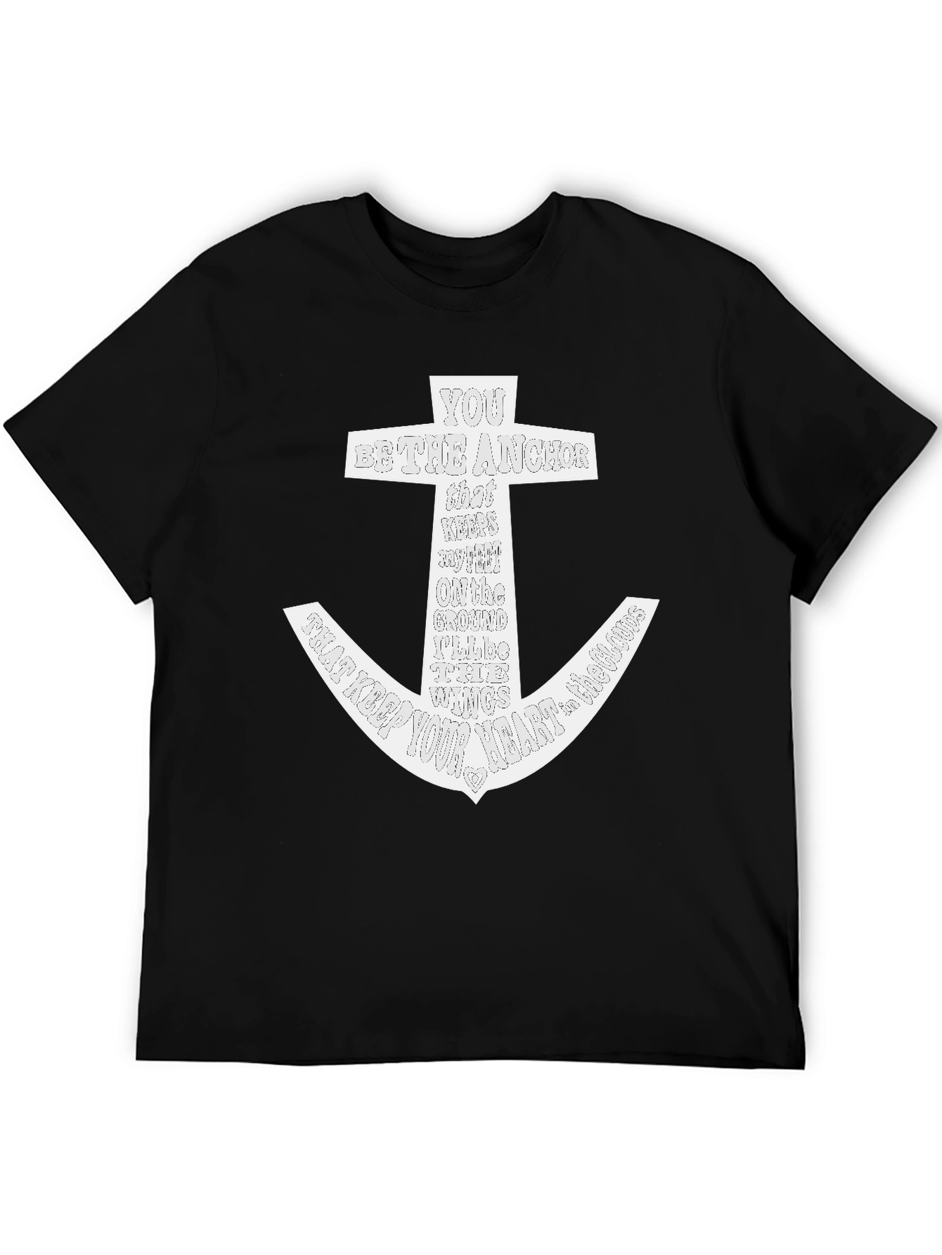 Anchor Graphic Black T-Shirt for Men