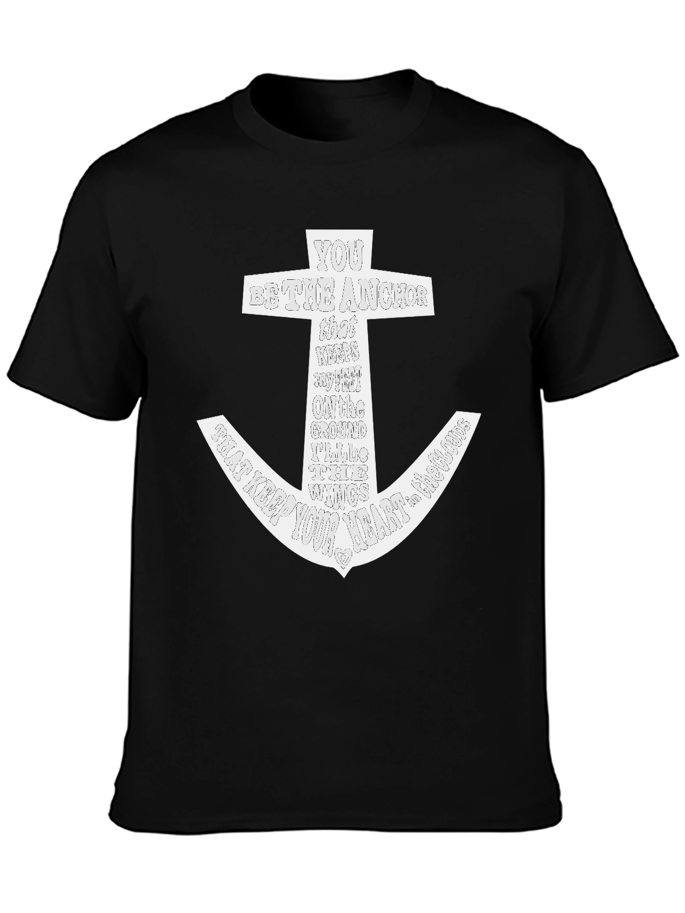 Anchor Graphic Black T-Shirt for Men
