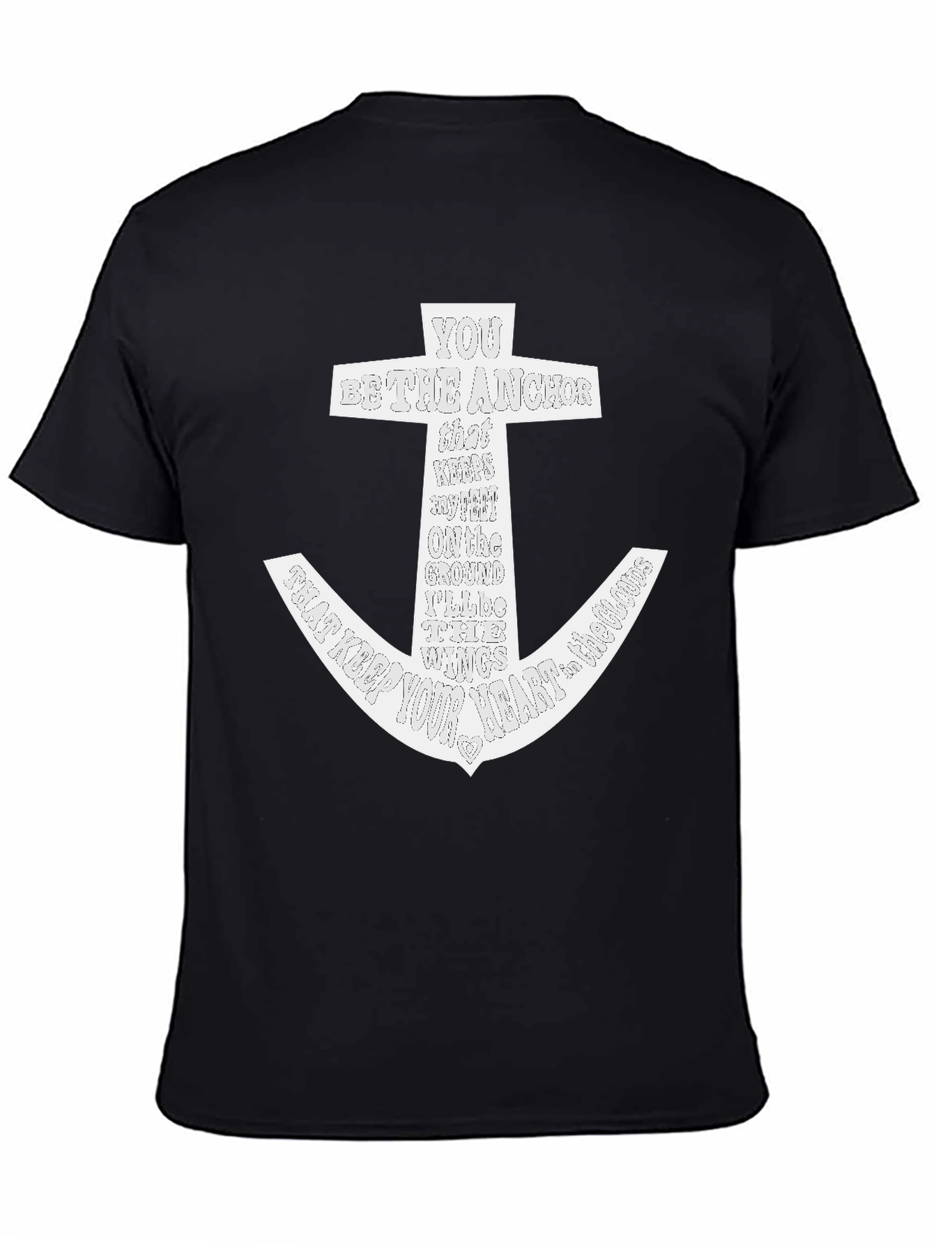Anchor Graphic Black T-Shirt for Men