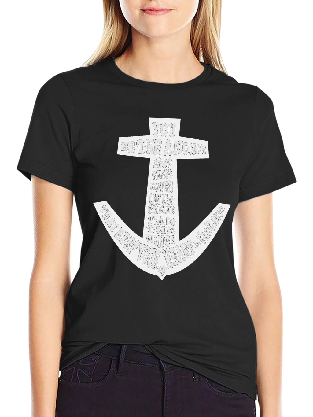 Anchor Graphic Black T-Shirt for Men