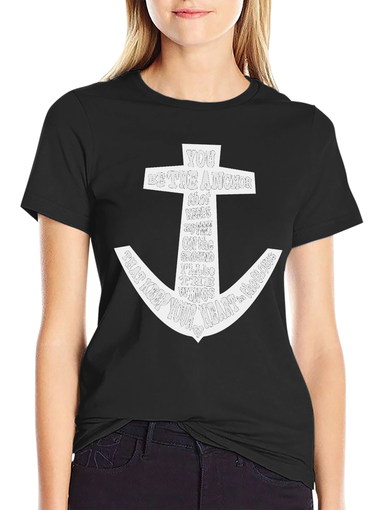 Anchor Graphic Black T-Shirt for Men