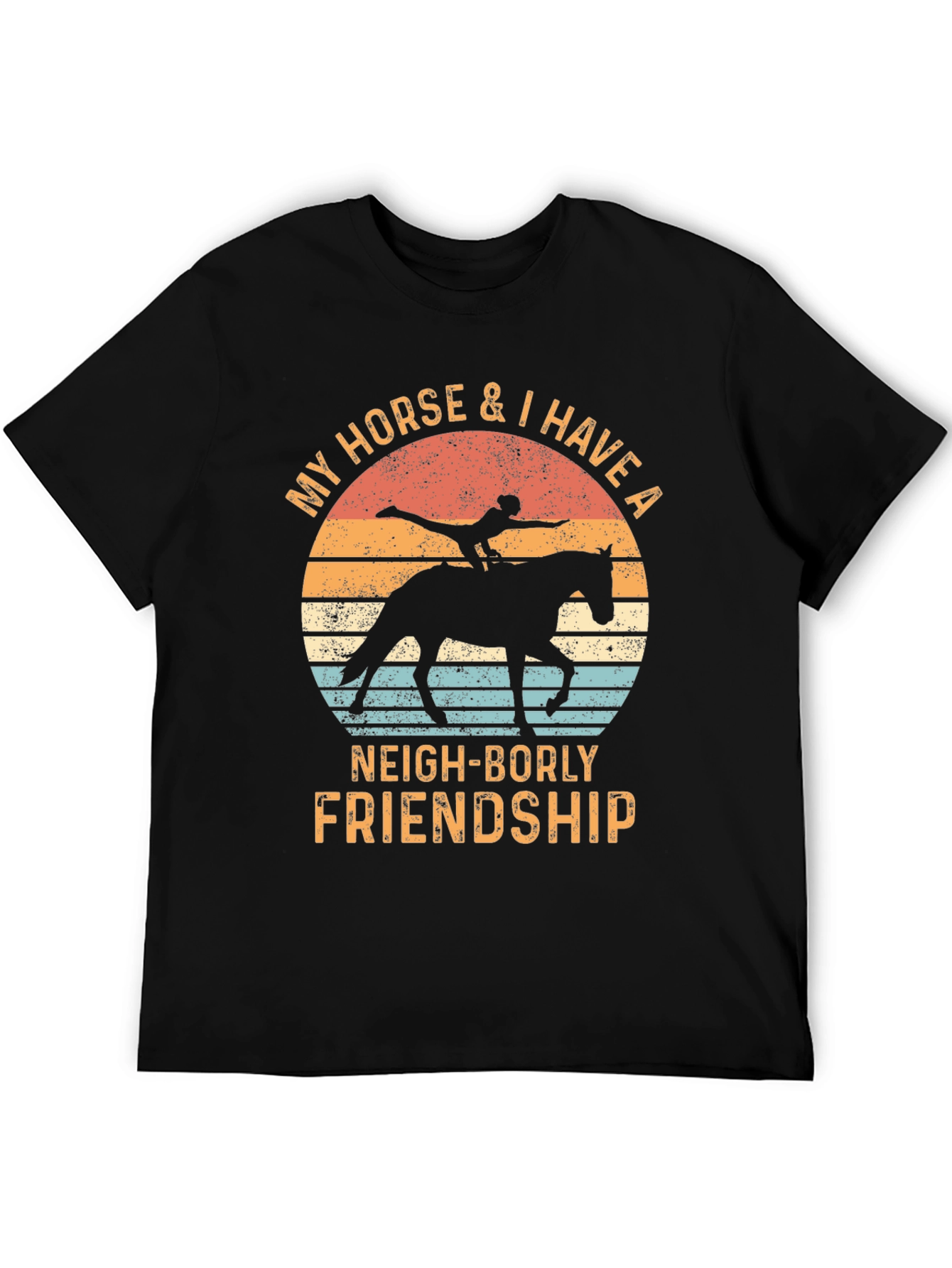 Horse & Rider Graphic Tee - Neigh-Borly Friendship T-Shirt