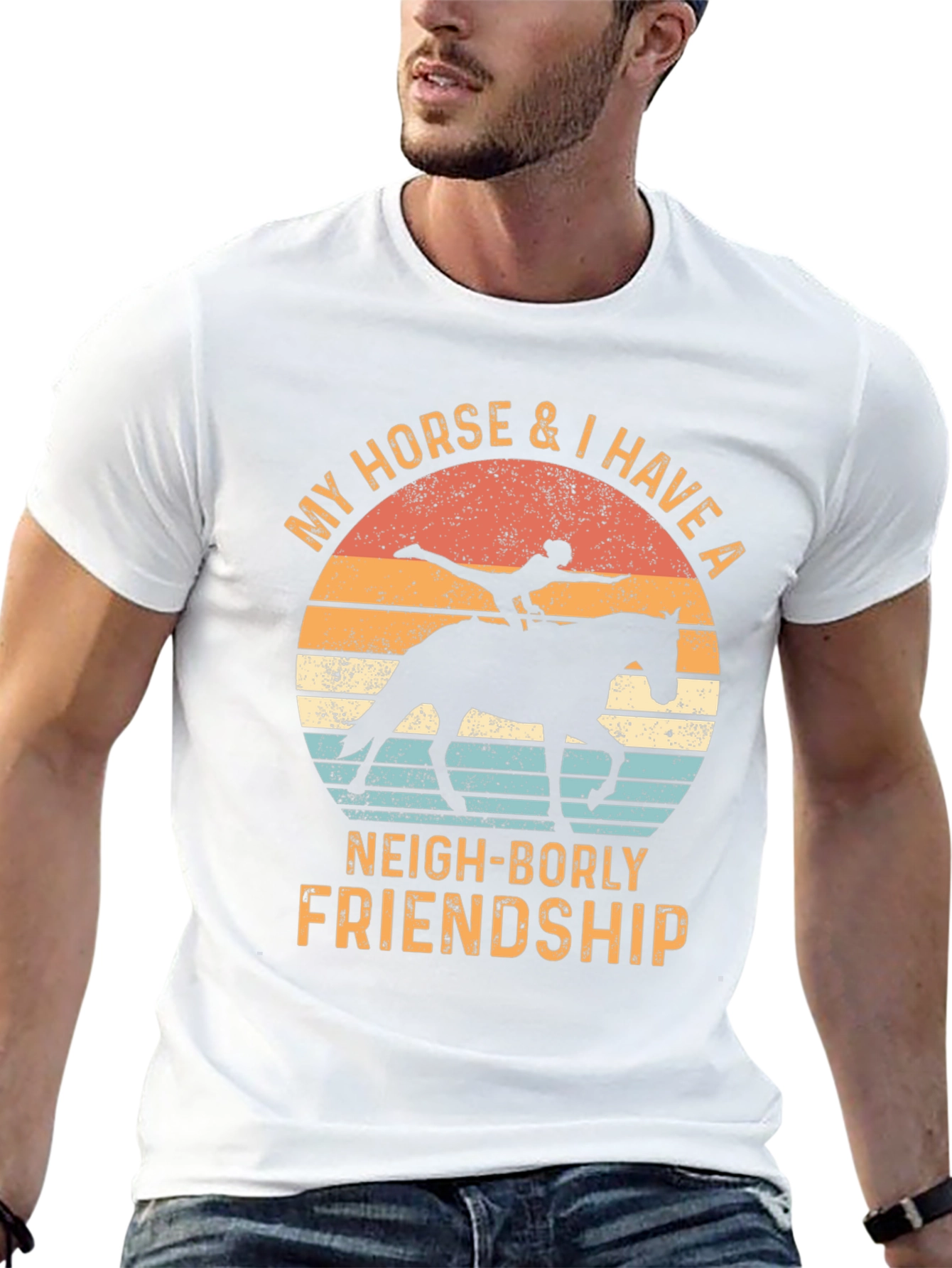Horse & Rider Graphic Tee - Neigh-Borly Friendship T-Shirt