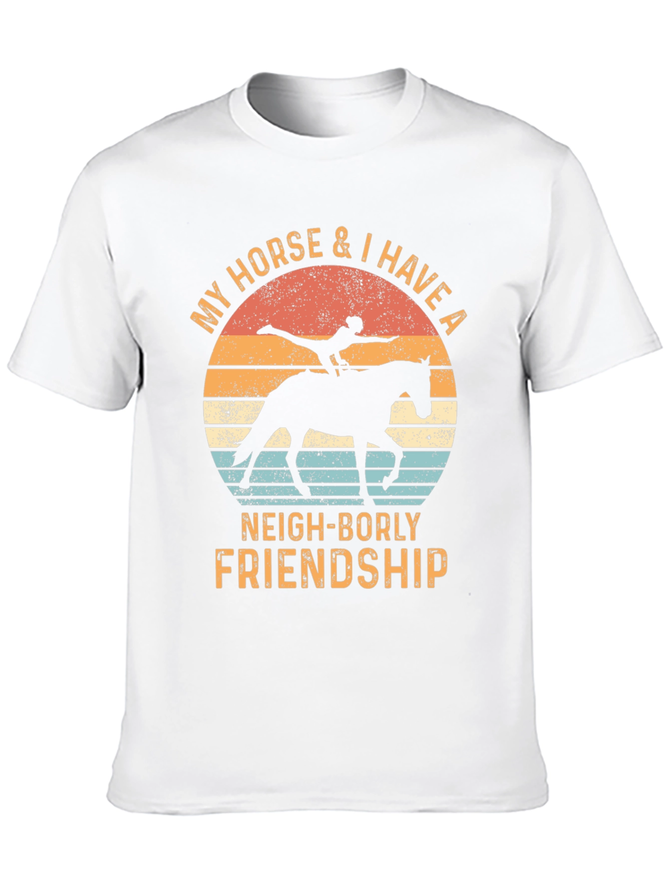 Horse & Rider Graphic Tee - Neigh-Borly Friendship T-Shirt
