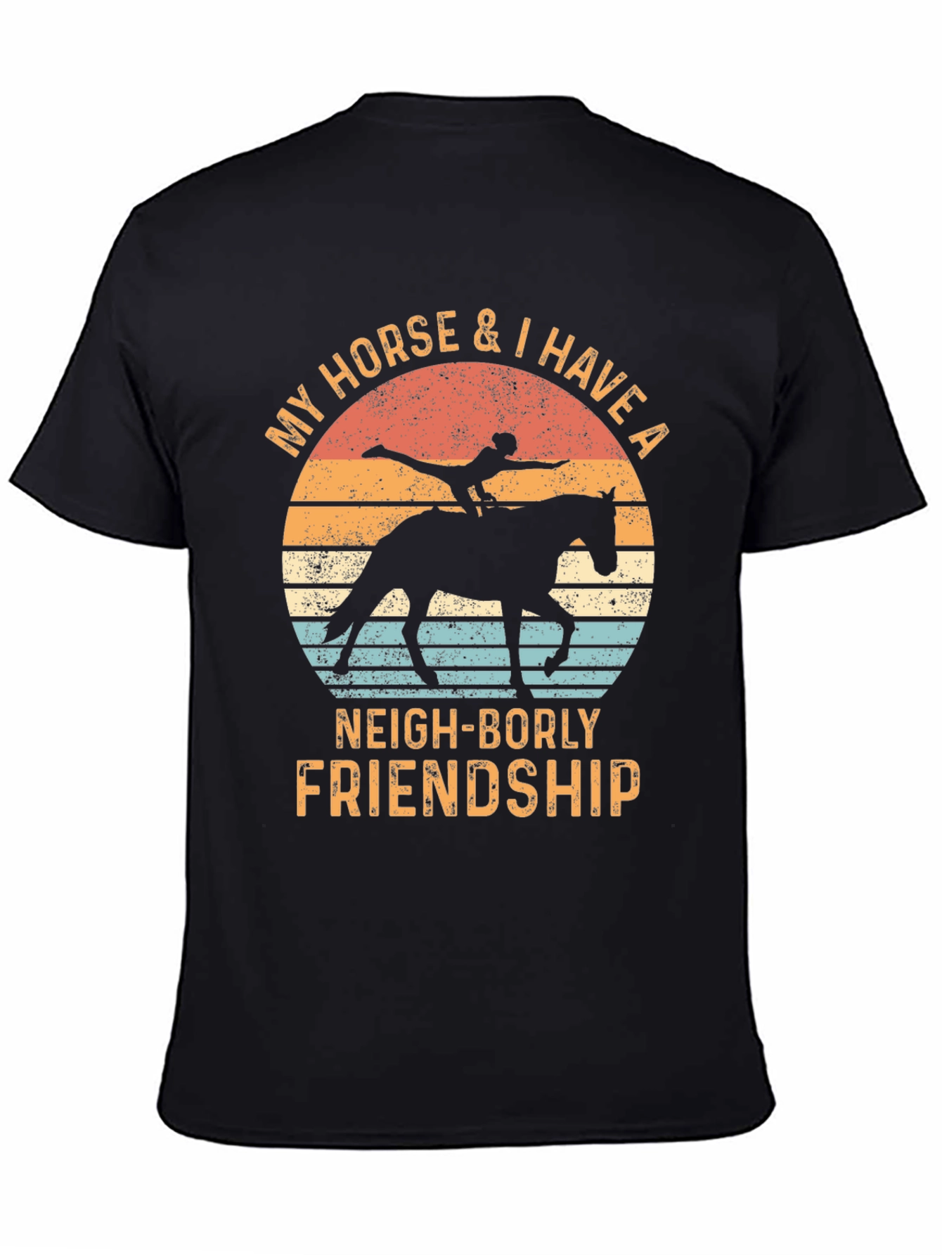 Horse & Rider Graphic Tee - Neigh-Borly Friendship T-Shirt