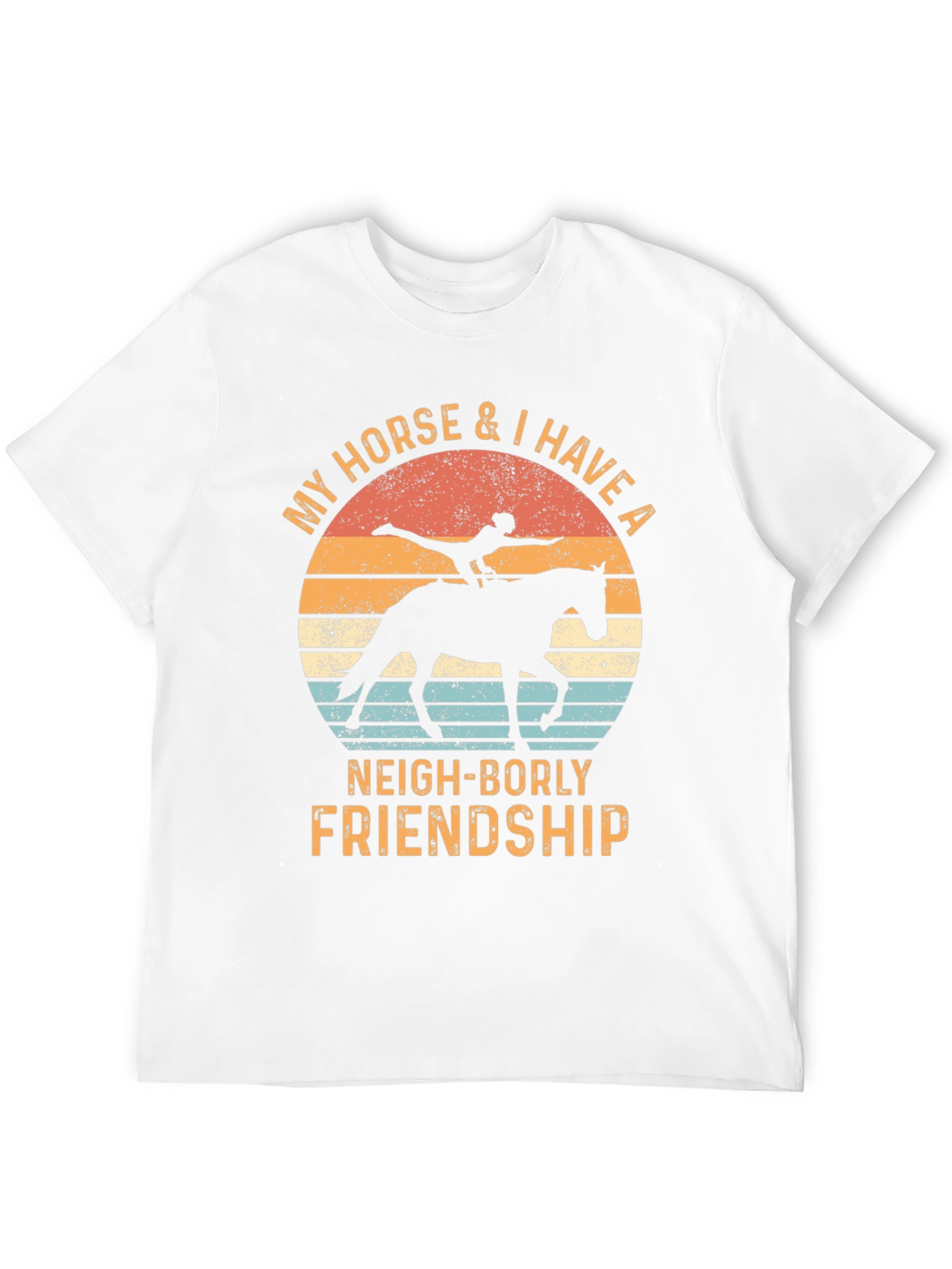 Horse & Rider Graphic Tee - Neigh-Borly Friendship T-Shirt