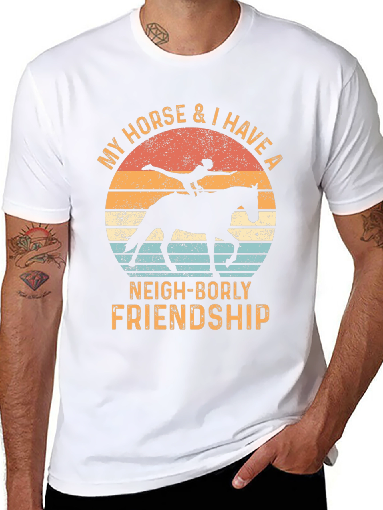 Horse & Rider Graphic Tee - Neigh-Borly Friendship T-Shirt