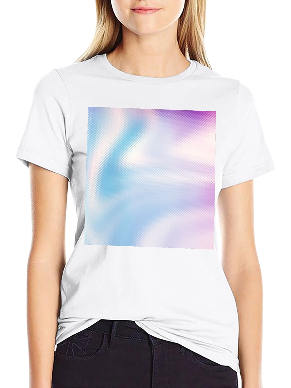 Abstract Gradient Print Black T-Shirt