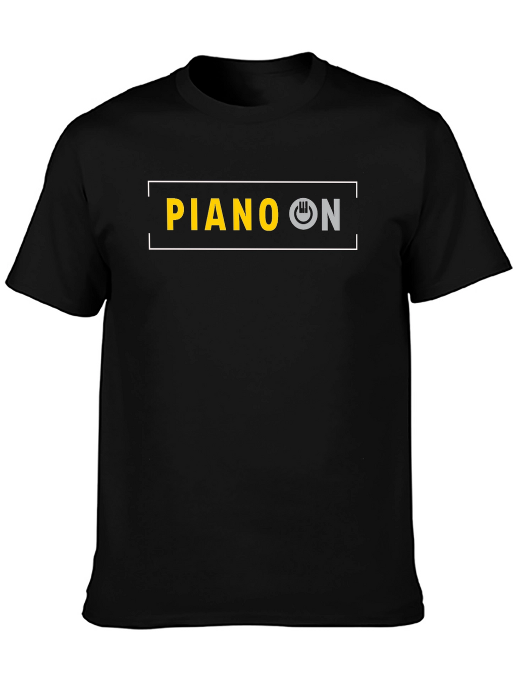 Piano On Black T-Shirt