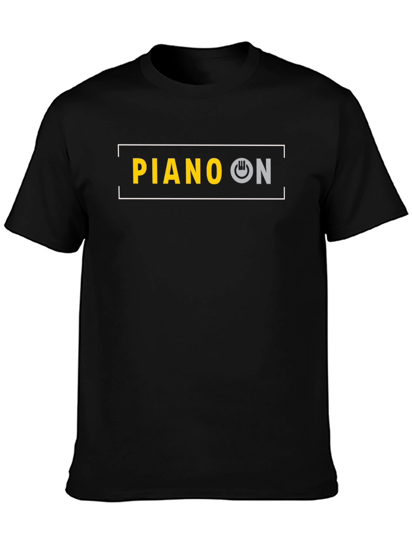 Piano On Black T-Shirt
