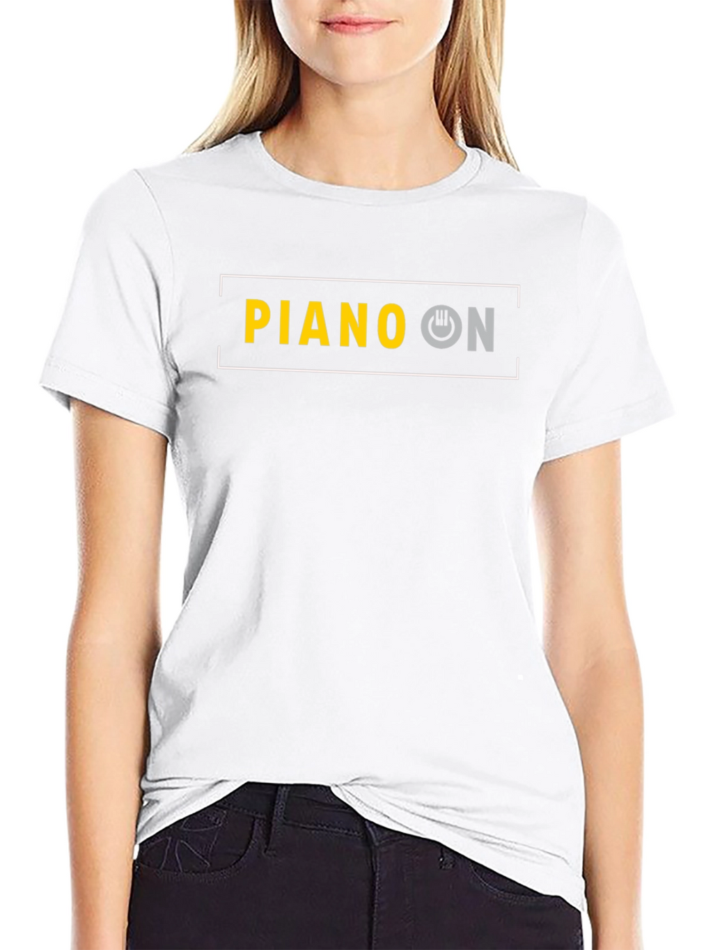 Piano On Black T-Shirt