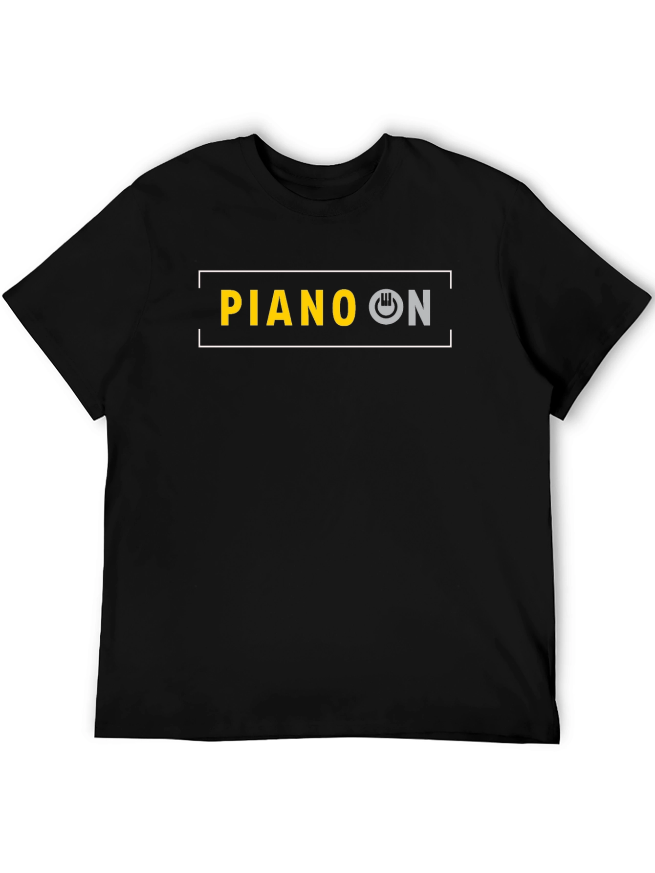 Piano On Black T-Shirt