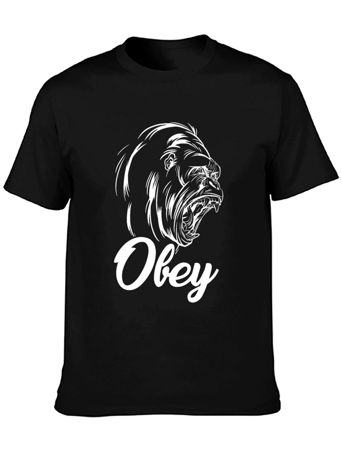 Obey Gorilla Graphic Print Black T-Shirt