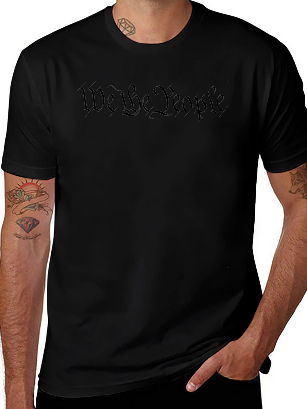 We The People Black Graphic Tee